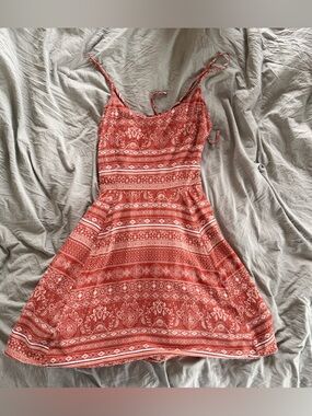 Y2K Forever 21 Boho Print Lace-Up Sundress